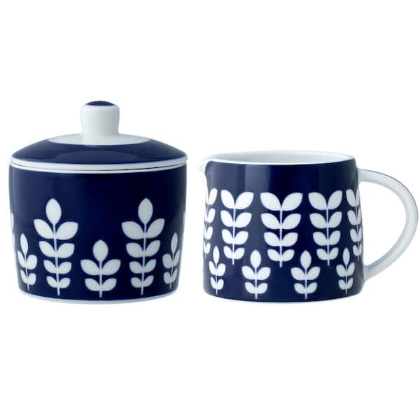 Blue Fjord 9 fl. oz. (Blue) Porcelain Sugar and Creamer Set