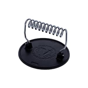 Bacon Press, Round/Meat Weight with Wire Handle, Seasoned