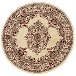 Como Ivory 5 ft. Round Traditional Oriental Medallion Area Rug