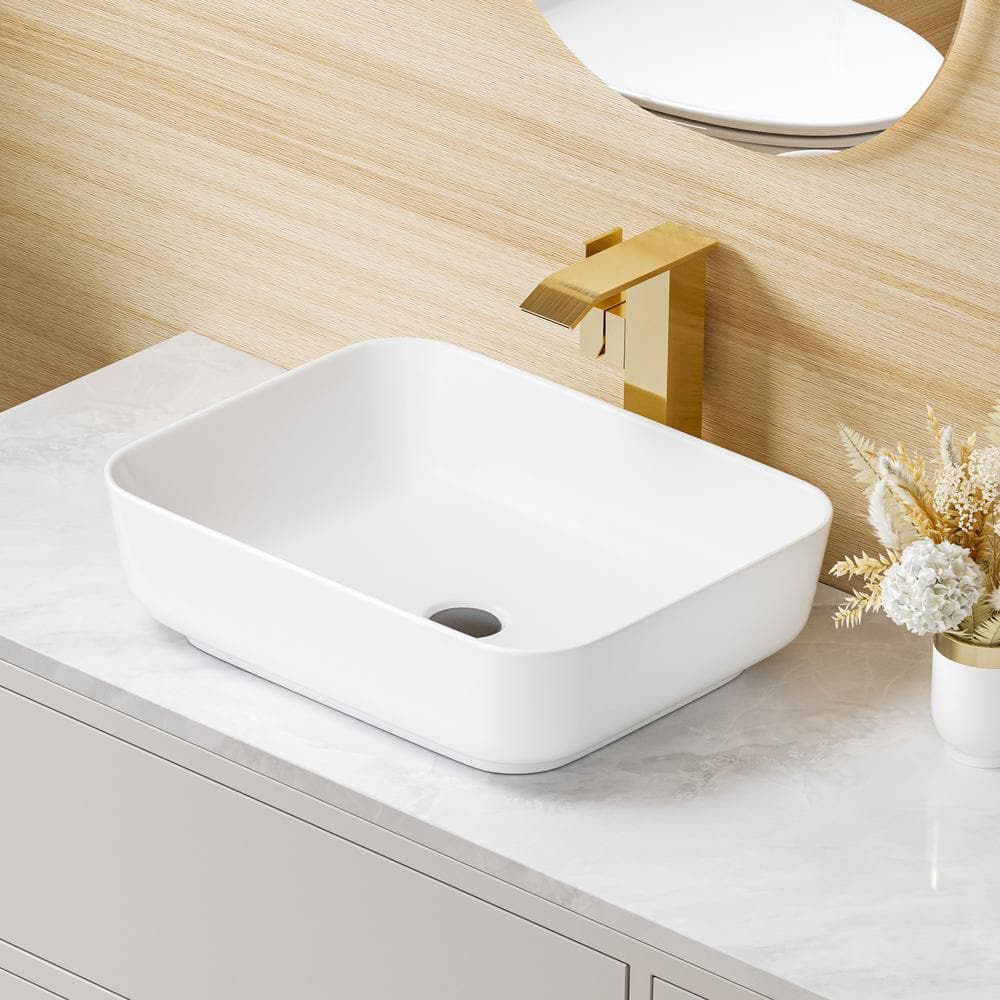Eridanus Salerno 20 in. x 15 in. Crisp White Vitreous China Rectangular  Vessel Bathroom Sink ERI-VB-022 - The Home Depot