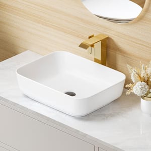 Salerno 20 in. x 15 in. Crisp White Vitreous China Rectangular Vessel Bathroom Sink