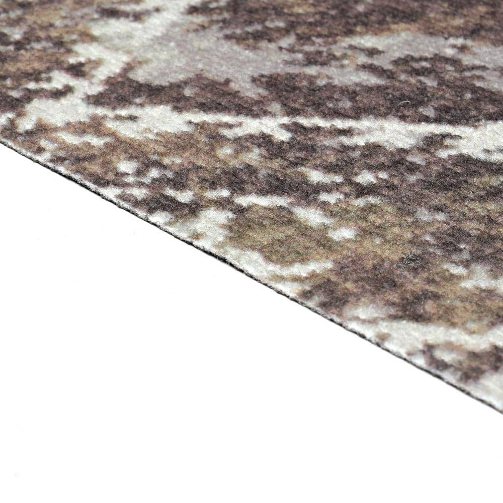 Taupe & White Distressed Lightweight Outdoor Rug 6'x8'