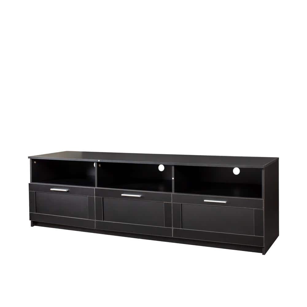 70.87 in. W x 16.14 in. D x 20.87 in. H Black Bathroom Linen Cabinet