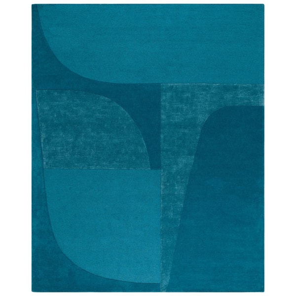 Fifth Avenue 8 ft. x 10 ft. Turquoise Geometric Area Rug