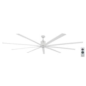 96 in. Indoor White Ceiling Fan with IR Remote, High Volume Low Speed and Reversible