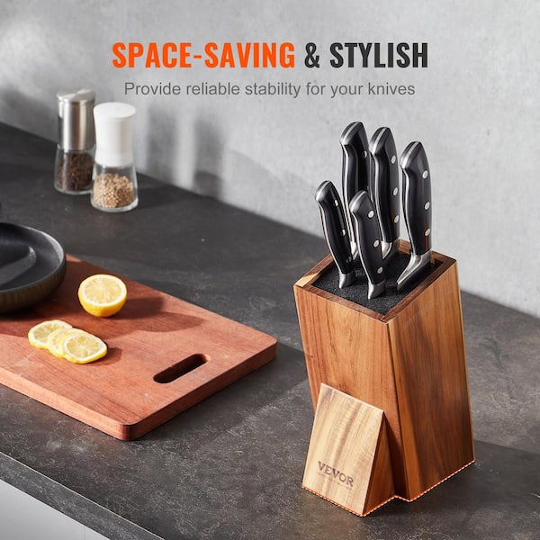 Universal Bamboo Knife Block Kitchen Knives Storage Holder with