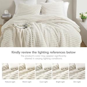 Avril 3-Piece Ivory Microfiber Full/Queen Comforter Set