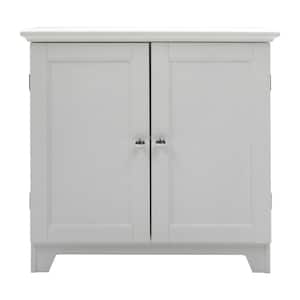 Contemporary Country 23.5 in. W x 11.75 in. D x 23.5 in. H Free Standing Double Door Cabinet With Shaker Panels in White