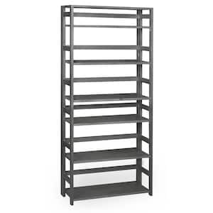 Nemus 67 in. Grey 6-Shelf High Folding Standard Bookcase