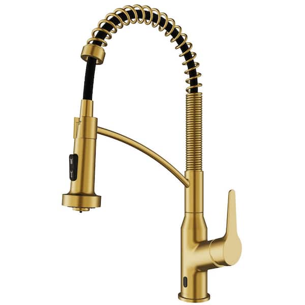 Scottsdale Single Hole Single Handle Pull-Down Sprayer Sensor Kitchen Faucet In Gold