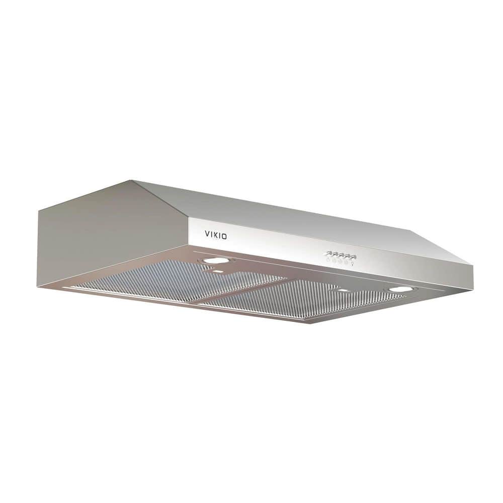 30 in. 600 CFM Ducted Under Cabinet Range Hood with Push Button LED Lighting and Permanent Filters in Stainless Steel