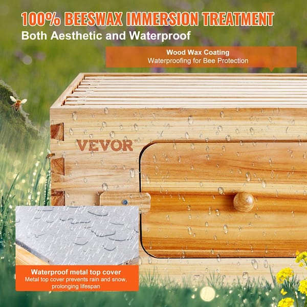 Bee!　M 20kg VEVOR Bee Hive 20 Frame Bee Hives Starter Kit, Beeswax