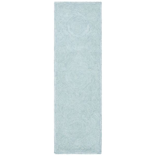 SAFAVIEH Ikat Aqua 2 ft. x 8 ft. Striped Border Runner Rug