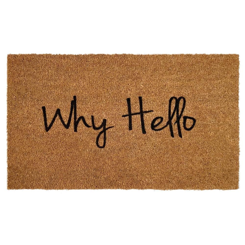 Why Hello Natural Coir Outdoor Doormat 30" x 48"