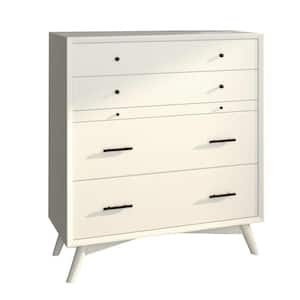White 4-Drawer 38 in. Chest of Drawers