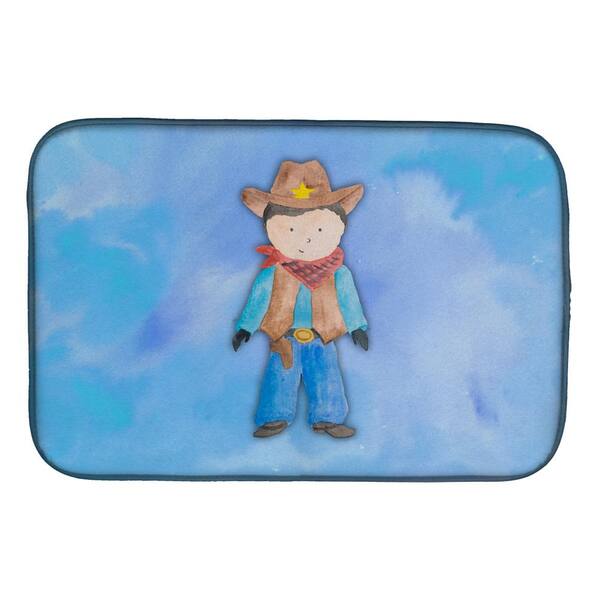 Caroline's Treasures 14 in. x 21 in. Cowboy Watercolor Dish Drying Mat  BB7368DDM - The Home Depot