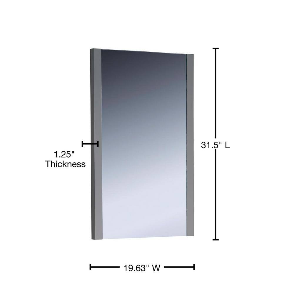 Sleek 31.5" Modern Gray Wood Framed Rectangular Vanity Mirror