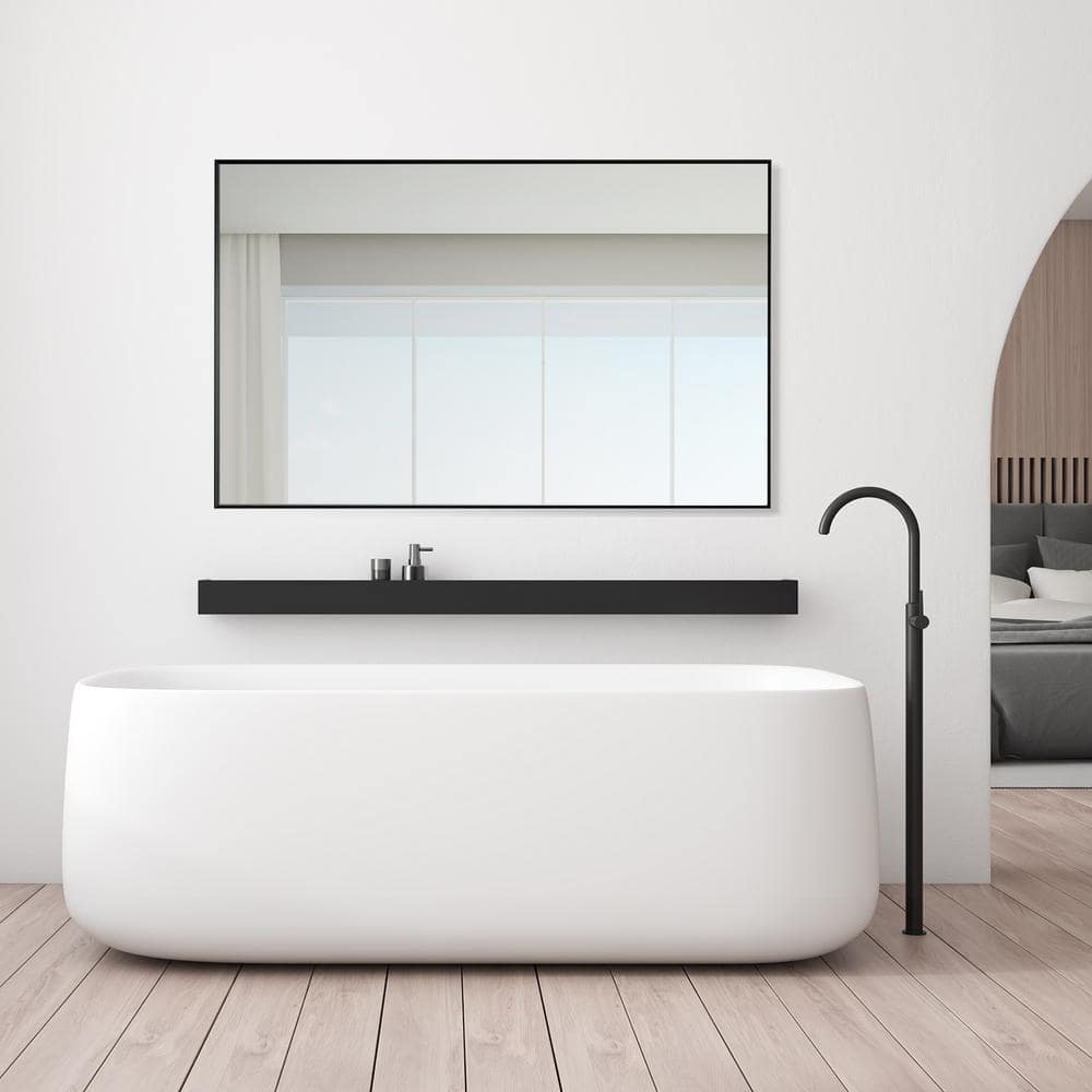 Elegant 48" Silver and Gold Aluminum Bathroom Vanity Mirror