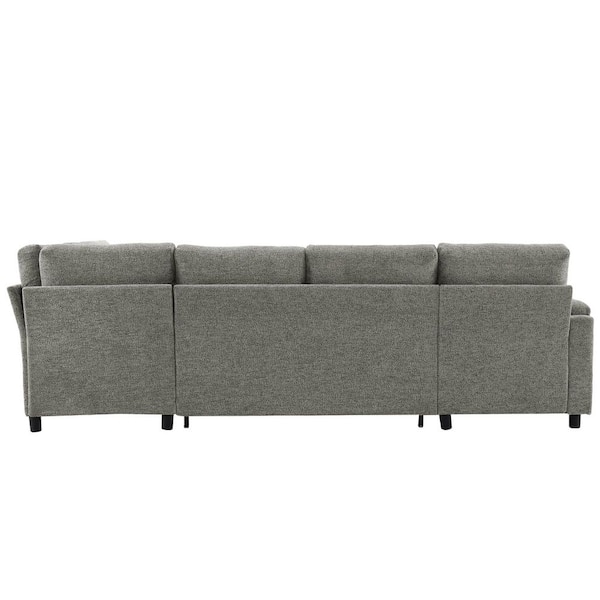 Nestfair 85.4 in. W Square Arm Chenille U-Shaped Sectional Nestfair 85.4 in. W Square Arm Chenille U-Shaped Sectional