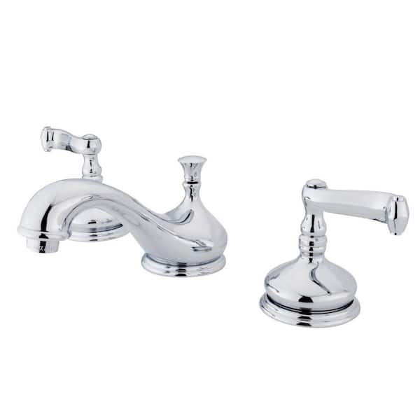 Kingston Brass 8 in. Widespread 2-Handle Bathroom Faucets with Brass Pop-Up in Polished Chrome