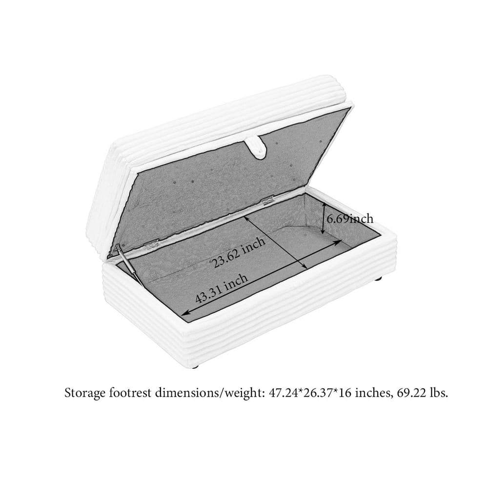 Front view of the product packaging box with dimensions and weight.