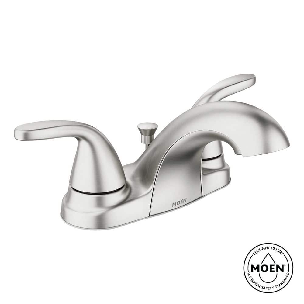MOEN Adler 4 in. Centerset 2-Handle Low-Arc Bathroom Faucet in