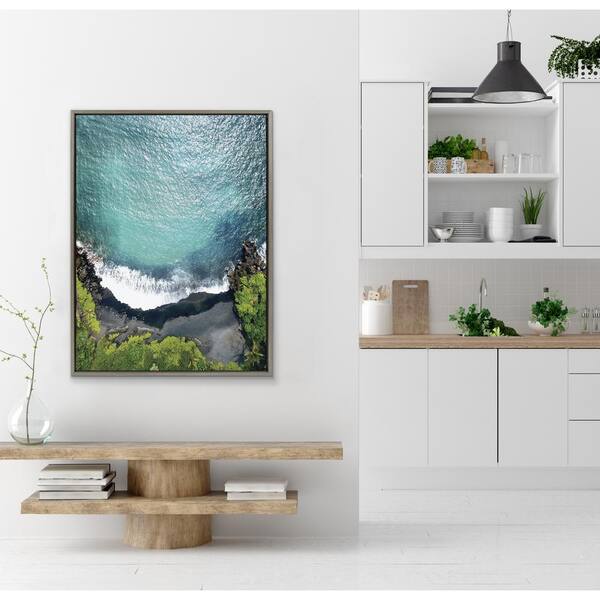 Kate and Laurel Sylvie Coastal Framed Canvas Wall Art 38 in. x 28