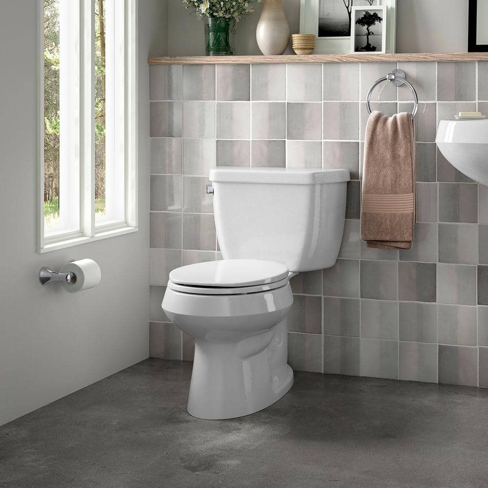 KOHLER Wellworth 12 in. Rough In 2-Piece 1.28 GPF Single Flush Round ...