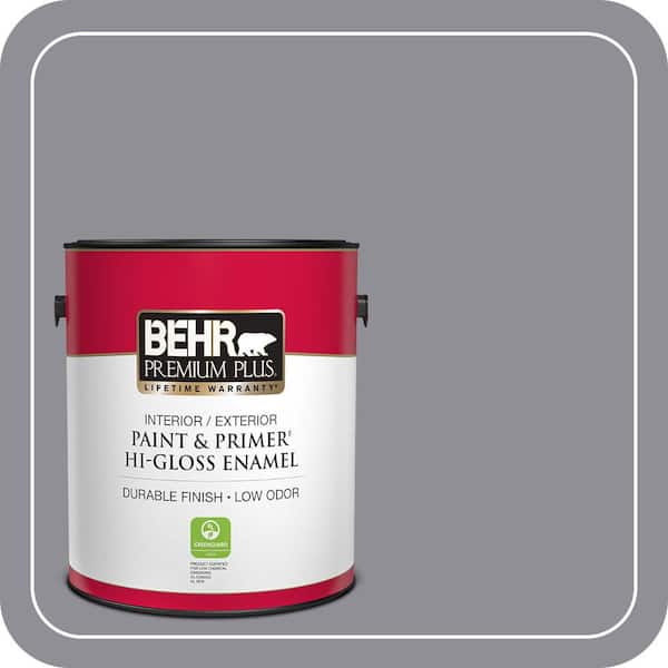 BEHR PREMIUM PLUS 1 gal. #ECC-23-2 Heather Field Hi-Gloss Enamel Interior/Exterior Paint & Primer