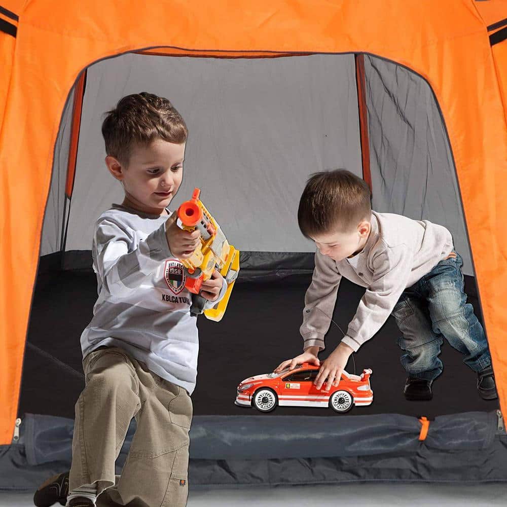Hexagon Orange and Gray Portable Kids Play Tent