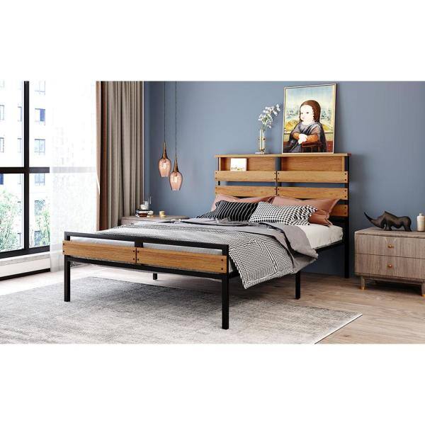 Wood Platform Bed Frame With Headboard, How To Make A Wood Headboard And Footboard