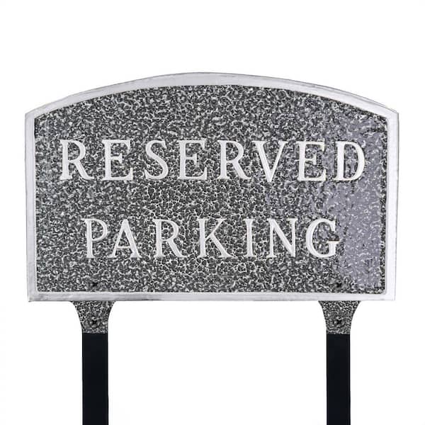 13 in. x 21 in. Large Arch Reserved Parking Statement Plaque Sign with Lawn Stakes-Swedish Iron