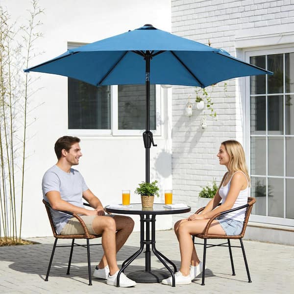 6 rib patio umbrella MASTERCANOPY 7.5 ft Replacement Canopy for 8 Ribs-Turquoise The market style umbrellas feature a a two piece TheLAShop Commercial Patio Umbrella 7ft