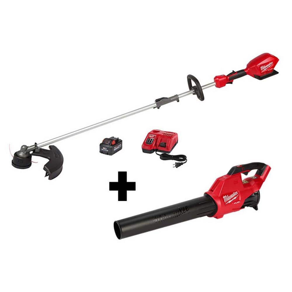 Milwaukee M18 FUEL Lithium Ion Brushless Cordless String Trimmer 8.0Ah Kit  w/ QUIK LOK Attachment Capability M18 FUEL Blower 2825-21ST-2724-20 - The  