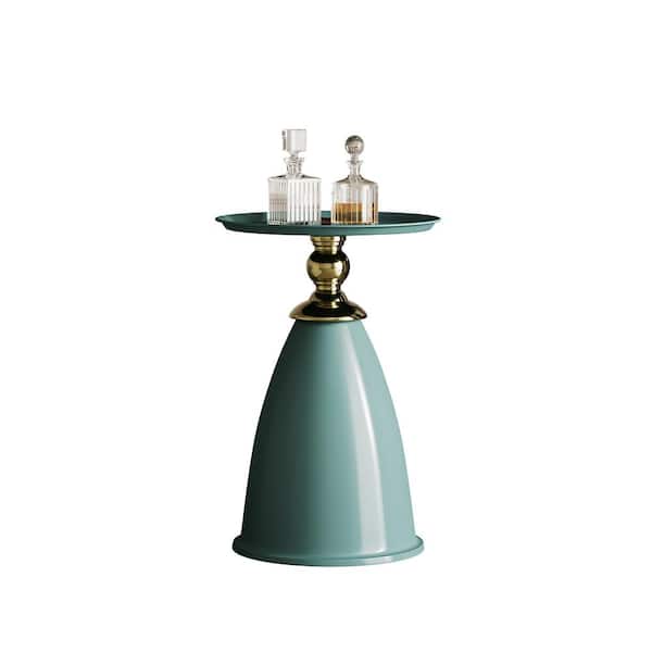 Sudzendf Green Iron Round Outdoor Side Table 1-Piece