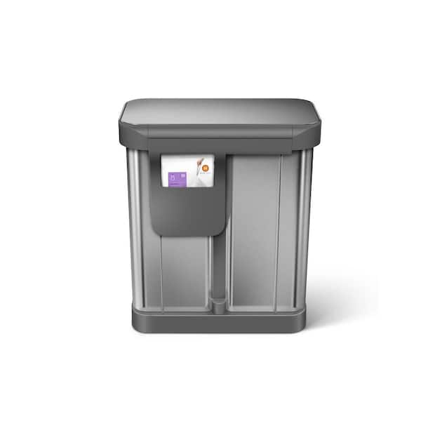 Simple human dual compartment trash bin.