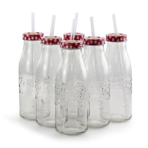 Classic 15 fl. oz. Glass Retro Drinking Bottle (Set of 6)