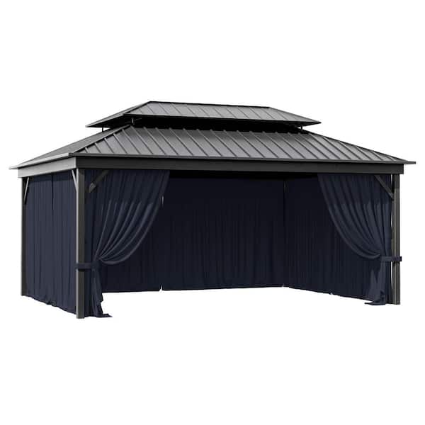 KOZYARD Apollo 12 ft. x 16 ft. Wood Like Aluminum Hardtop Gazebo