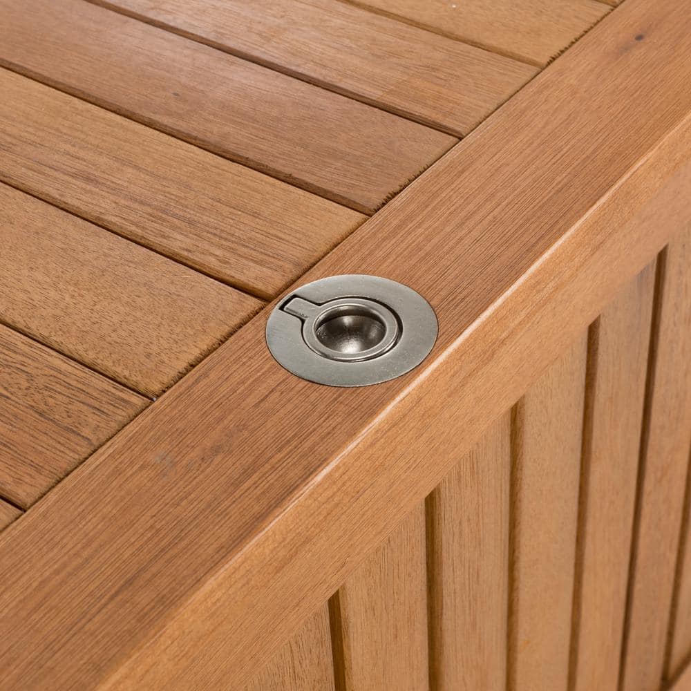 Abri Natural Teak Eucalyptus 47.6 Inch Outdoor Deck Box
