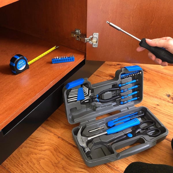 Apollo Home Tool Set in Blue (39-Pieces) DT9706-B - The Home Depot