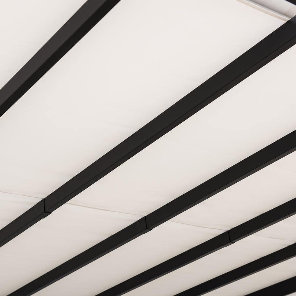 Sunjoy 10' x 12' Black Steel Pergola with White Canopy