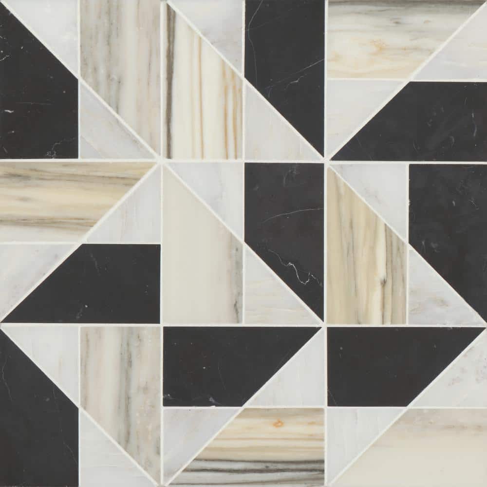 Sample-Modni 4 in. x 5 in. Honed Warm Blend Marble Mosaic Subway Tile price history on PriceWatchPro