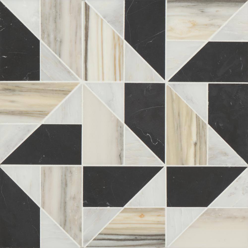 Modni 12 in. x 12 in. Honed Warm Blend Marble Mosaic Tile (9.3 sq. ft./Case) price history on PriceWatchPro