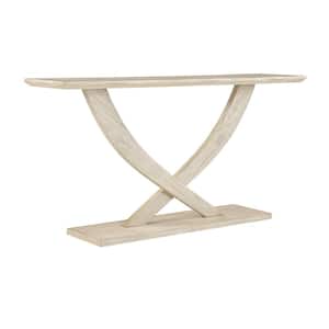 Rasmus 57 in. Whitewash Finish RectangleWood Console Table