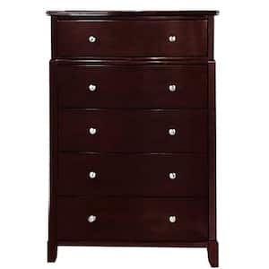 17 in. Brown 6-Drawer Wooden Dresser Chest of Drawers