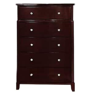 Benjara 18 In. Cherry Oak Brown 6-Drawer Wooden Tall Dresser Chest Of ...