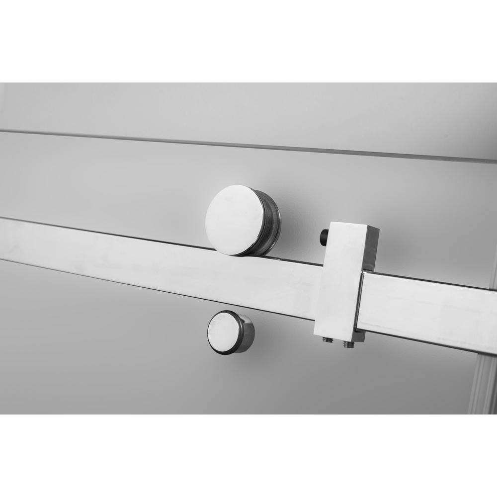 Moselle 60" x 77.5" Frameless Frosted Glass Sliding Shower Enclosure with Chrome Base