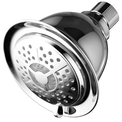 4-Spray 4 in. Single Wall Mount LED Lighted Fixed Shower Head in Chrome