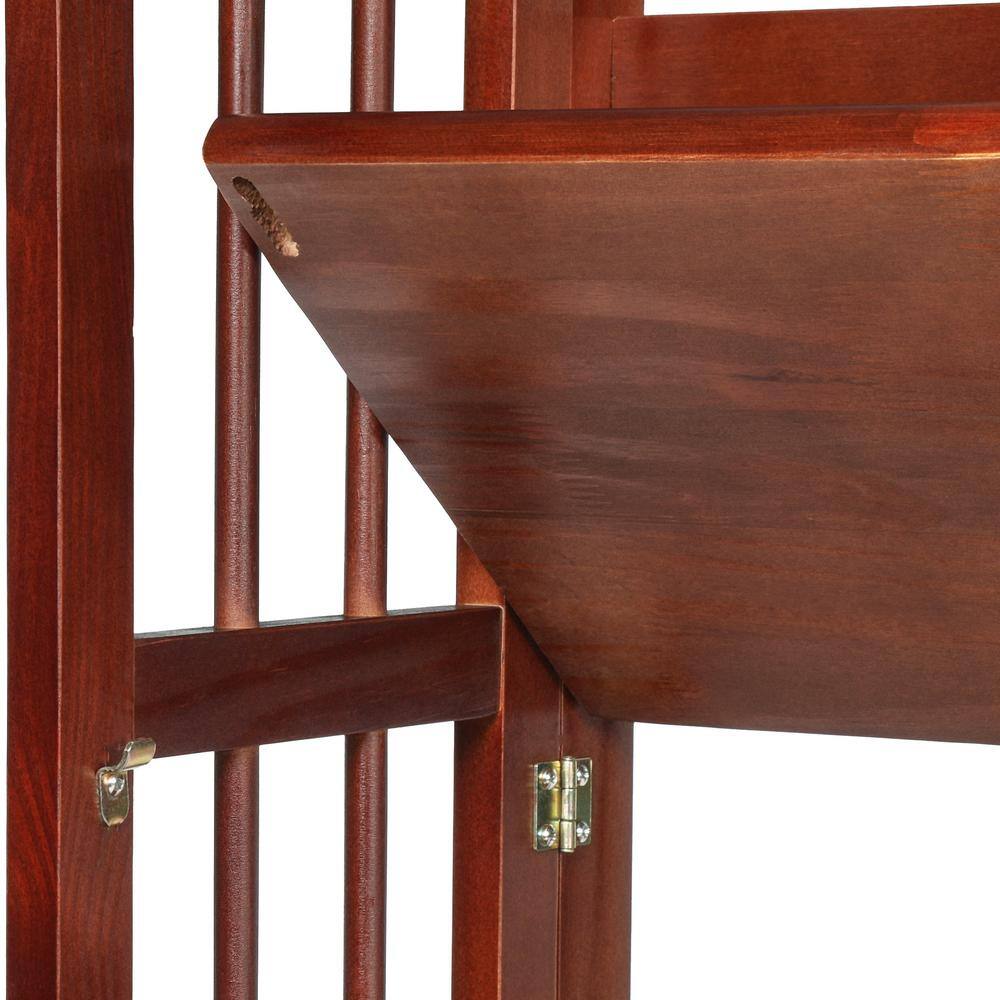 Walnut 3-Shelf Adjustable Folding Stackable Bookcase