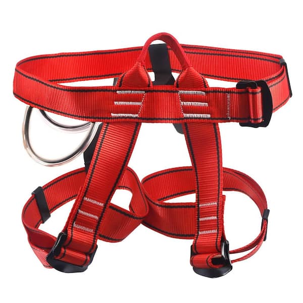 Mountaineering Rock Climbing Half Body Harness for Rappelling Fire Rescuing Tree Climbing, Red